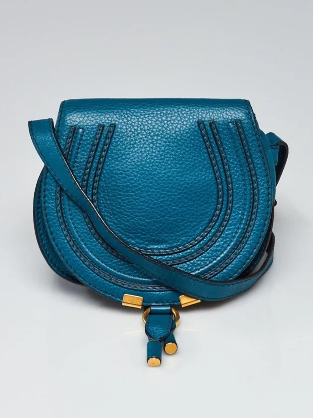 Chloe Marcie Small Saddle Bag Crossbody Laguna Blue